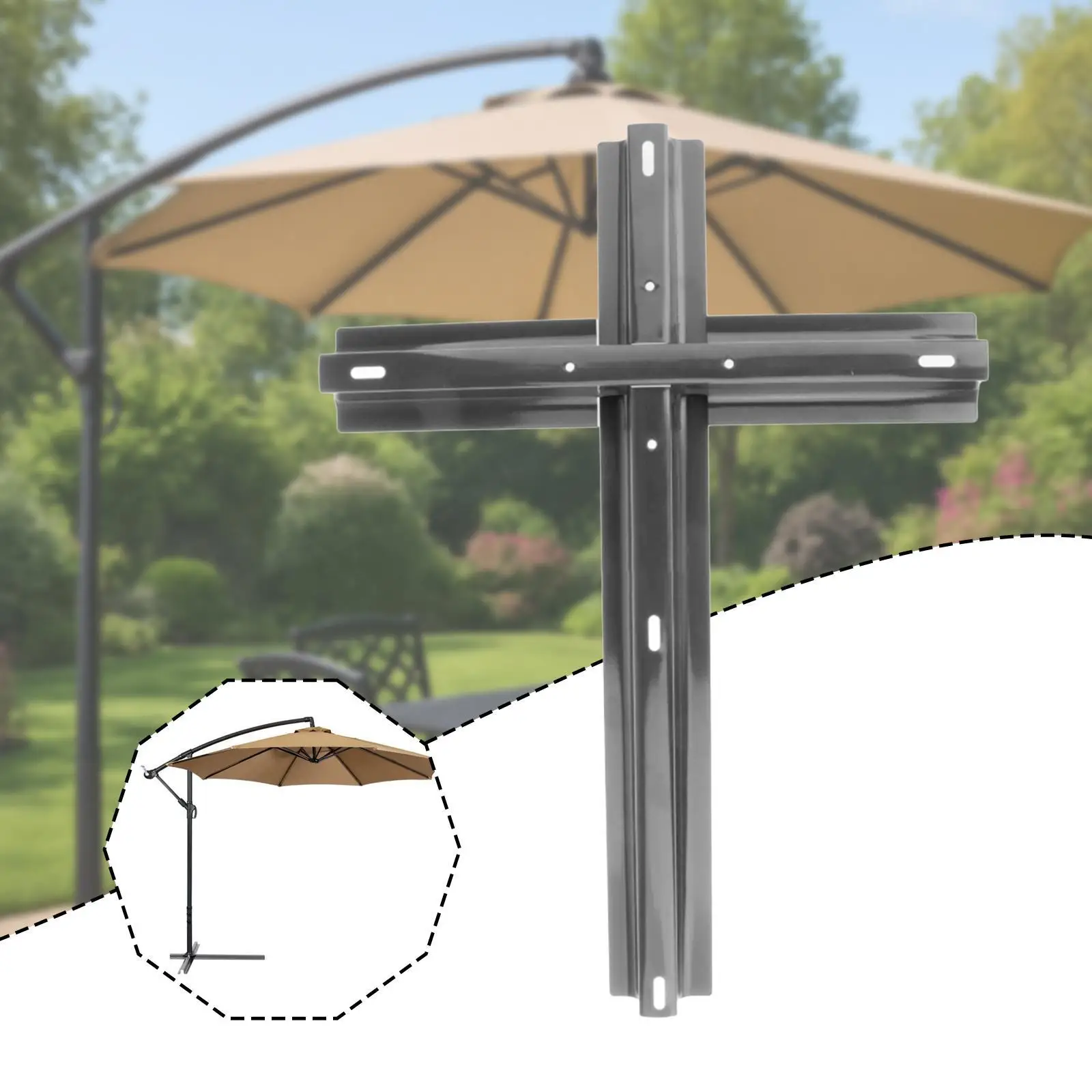 

Крестообразная подставка для пляжного зонта, крепление для зонта, запчасти, аксессуары для пляжных зонтов, замена для балкона, террасы, улицы, бассейна