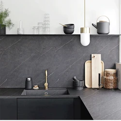 Matte Thickened Gray Marble Pattern Waterproof Self-adhesive Wallpaper Kitchen Countertop Oil-proof Rock Board Wall Sticker