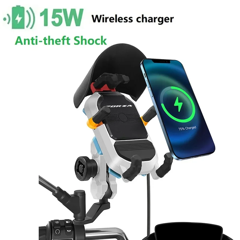 

15W Wireless Charging Motorcycle Phone Holder Fast Charger for Honda Dreamwing FORZA 750 350 125 250 300 NSS750 NSS350