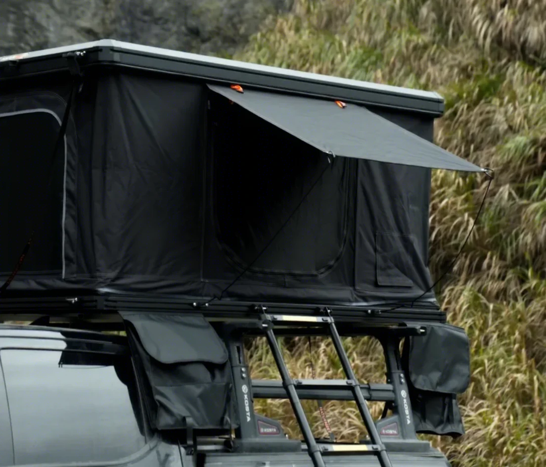 

Aluminum 2-3 Person Rooftop Tent Hard Shell Camping Tent For Car Aluminium Hard Shell Roof Top Tent