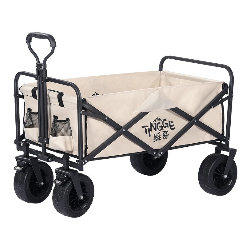 

Outdoor camping car foldable camping car storage box cart large capacity folding picnic trolley fishing.