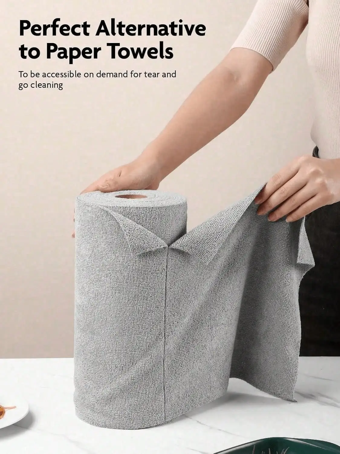 1 Roll 20pcs Reusable Ultra-Fine Microfiber Cleaning Towels | 20x20cm High Absorbency Scratch-Resistant Wear-Resistant Machine Washable | Multi-Purpose Cleaning Cloth | Suitable For Home Kitchen, Bathroom, Car Detailing SH260817195185951327316