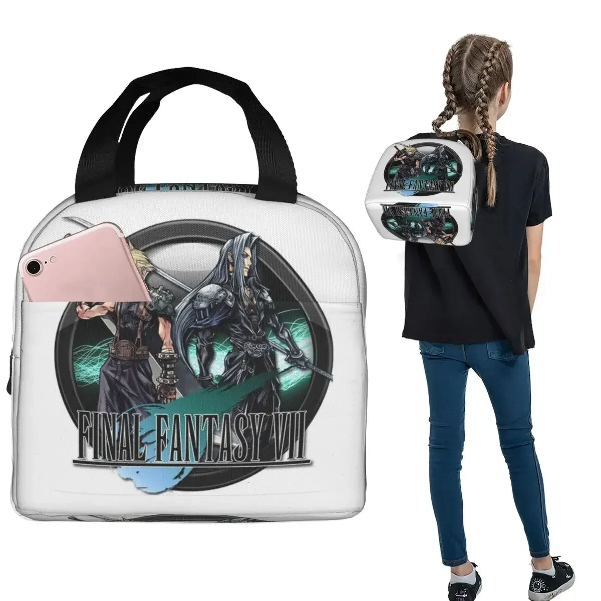 Cloud Sephiroth Final Fantasy VII Insulated Lunch Bag for Women Children Leakproof Food Boxes Thermal Lunch Box Tote