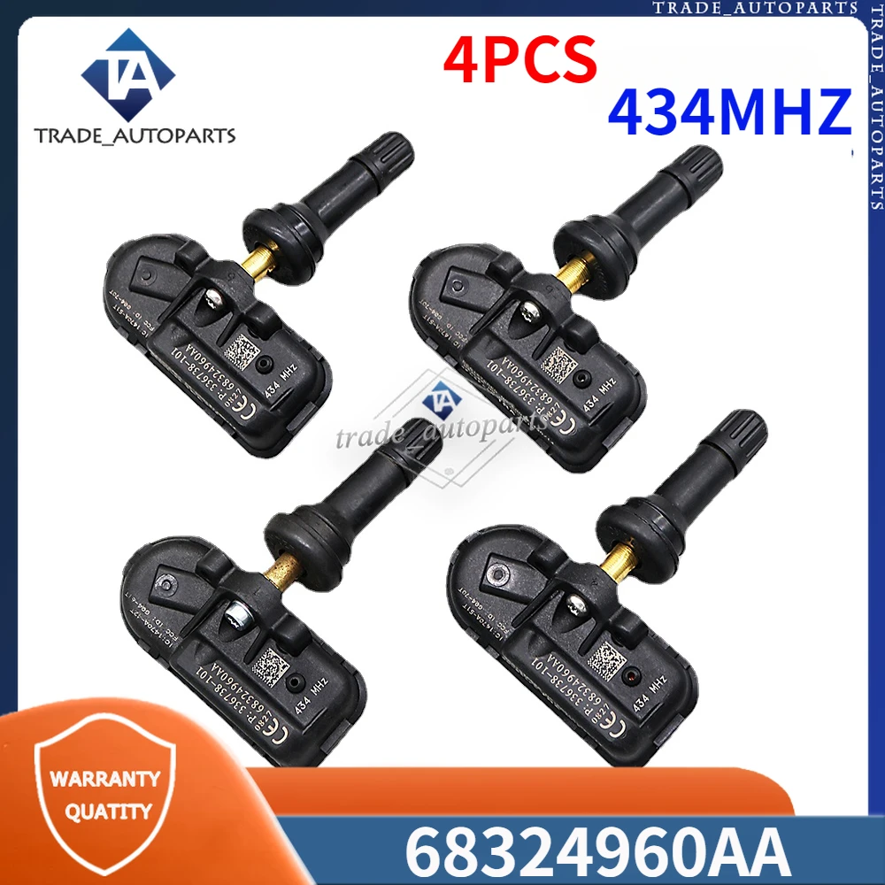 68324960AA 68324960AB Tire Pressure Monitor System Sensor 4PCS For Jeep Cherokee Ram 1500 Classic 2500 434Mhz TPMS TYRE SENSORS