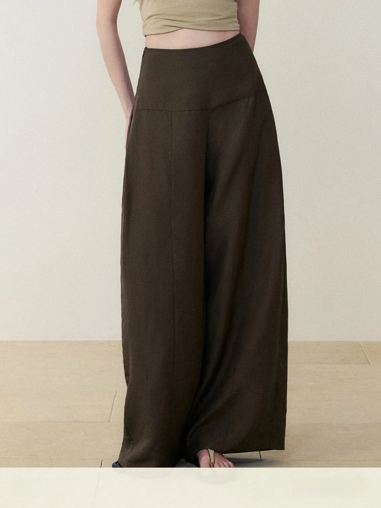 

Женские повседневные брюки MURMUR MI l из льна с широкими штанинами, универсальные, базовые, удобные, прямого кроя, весна 2026