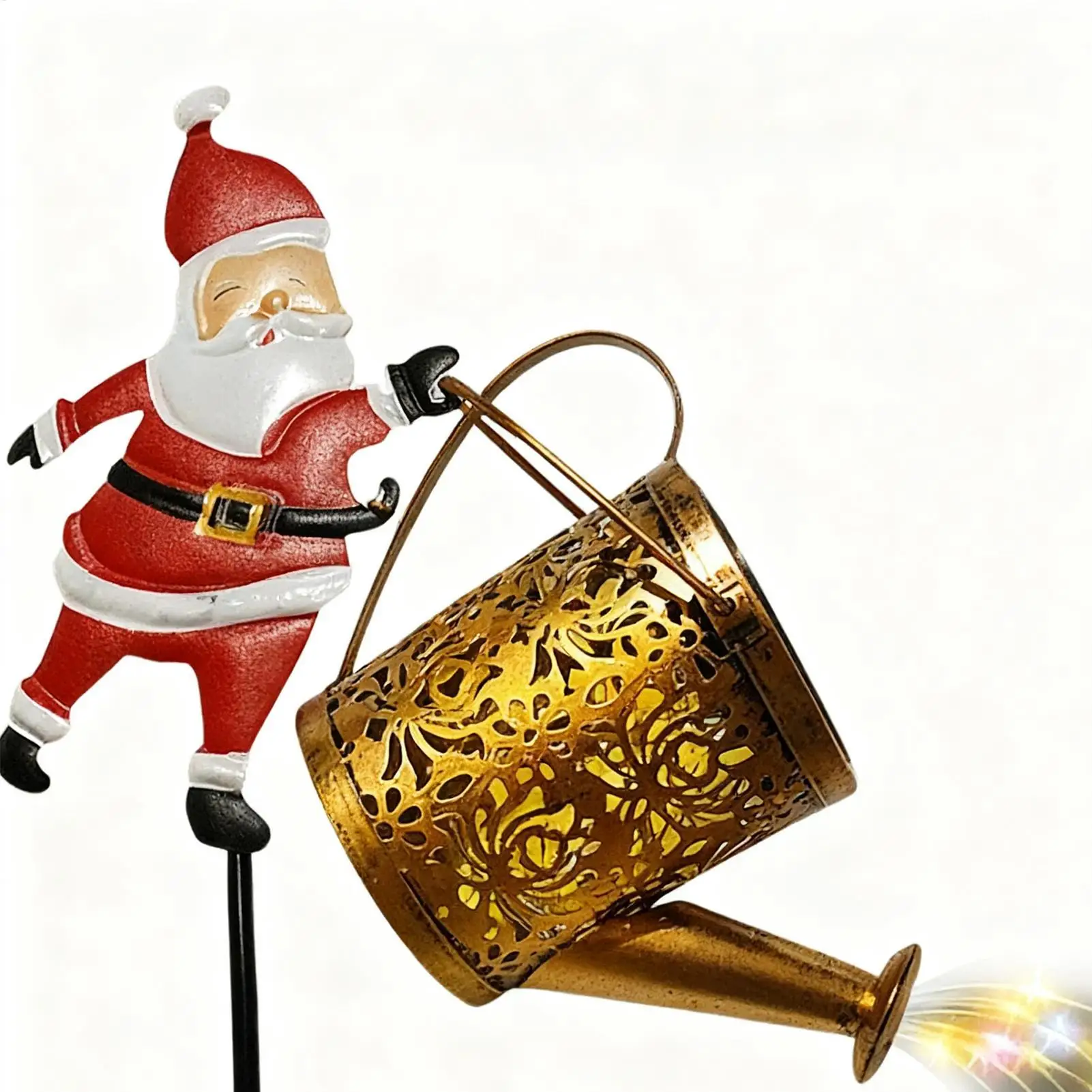 يمكن سقاية بالطاقة الشمسية أضواء في الهواء الطلق الشمسية LED مقاوم للماء مصباح كلاسيكي عيد الميلاد سانتا الفوانيس لمكاتب الكنيسة حفلة عطلة #5