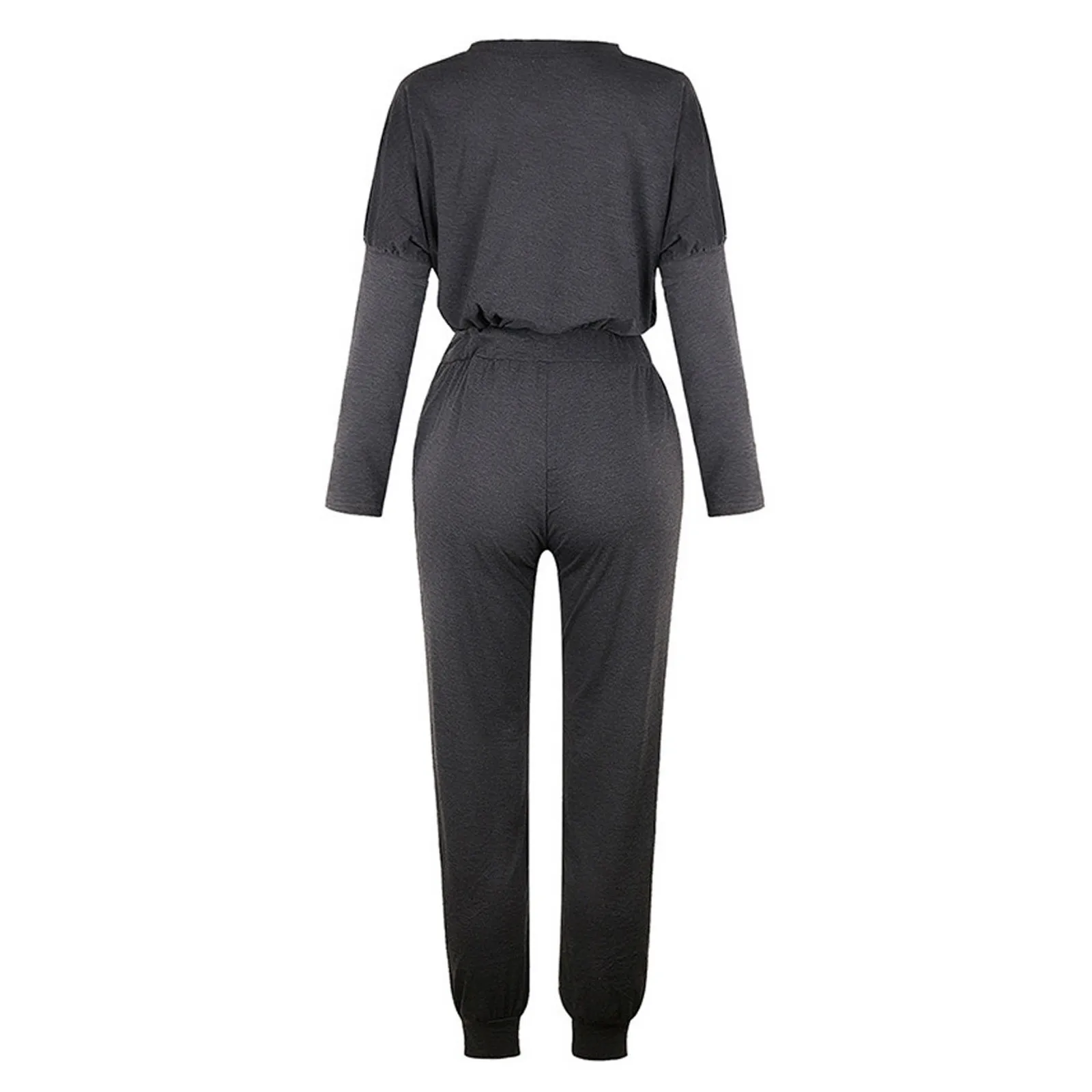 Solid Color Pullover Sets Loose Drawstring Pants Women Sweatsuits O-Neck Bandage Fashion Long Sleeve Women Suits Tracksuit Mujer