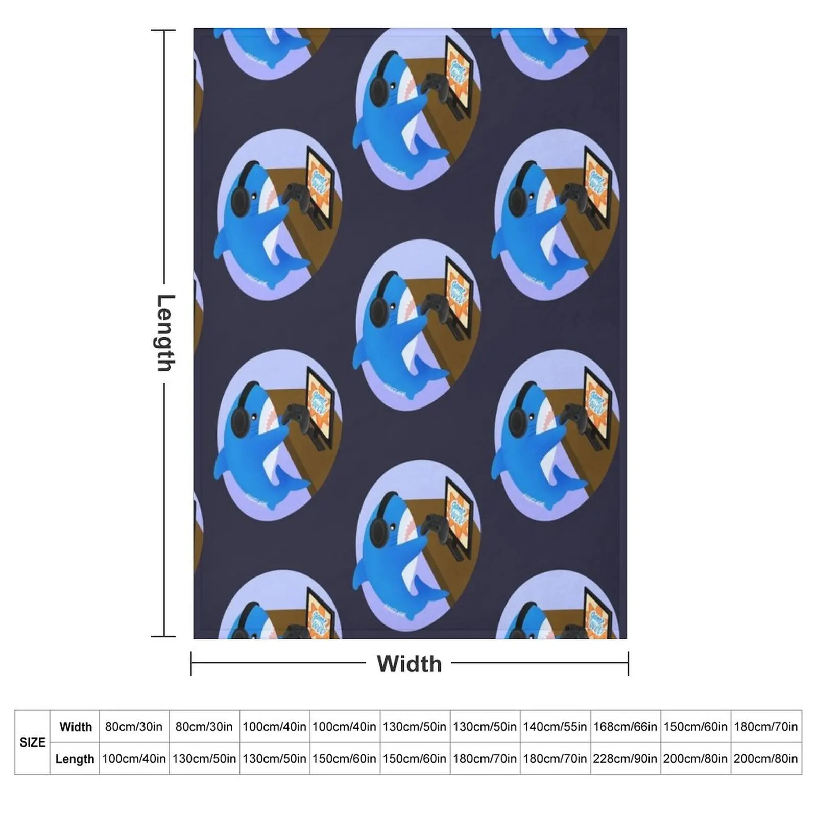 Gamer Blahaj/shark Throw Blanket christmas gifts Softest Hairy Nap Shaggy anime Blankets