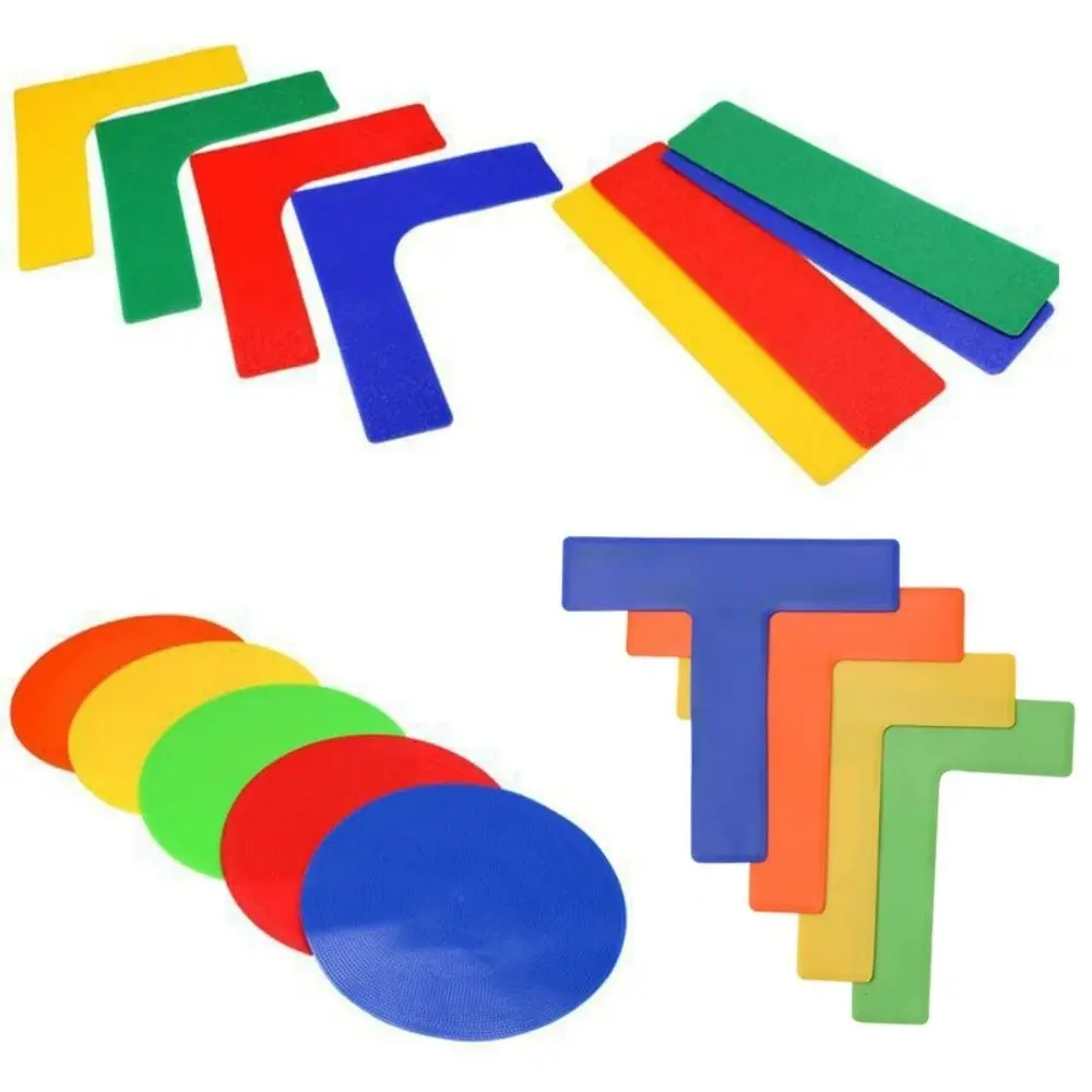 PVC Material Sports Court Floor Markers Bright Color Racket Sports Training Court Lines Marker Flexible Yellow Green