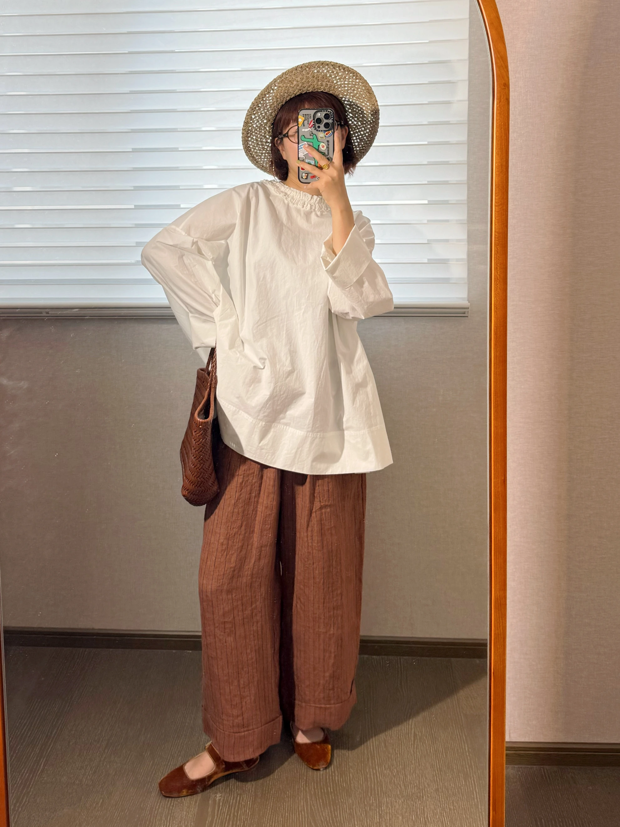 

Свободные прямые брюки из льна в полоску с естественной талией в японском стиле, повседневные, для женщин, универсальные, длинные