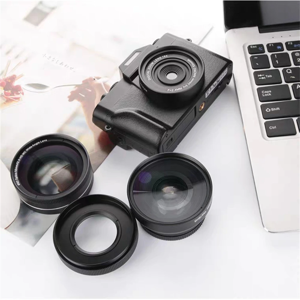 52MM 0.45X Wide Angle Full HD Optical Macro Lens For Digital Camera CDR10 X9 Universal SLR DSLR 2X Teleconverter Telephoto Lens