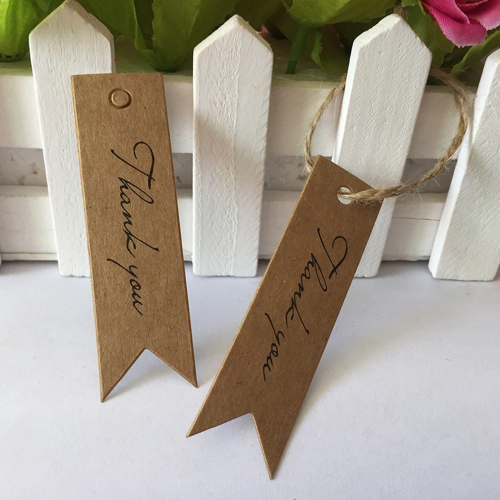 

100 Pcs Craft Paper Card Paper Tag Fish Tail Scalloped Gift Tags DIY Craft Card Blank Labels Price Baking Wedding Party