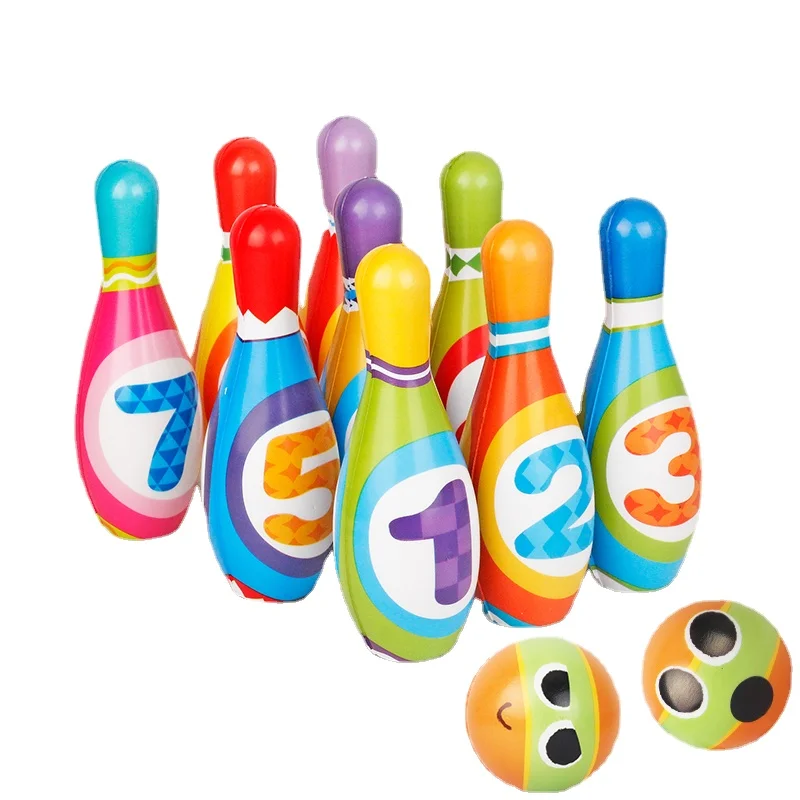 Colorful Soft Foam Pins and 2 Bowling Balls Set for Kids, Toddler Toys, Boys and Girls, Printed with Number 1, 2, 3, 4, 5