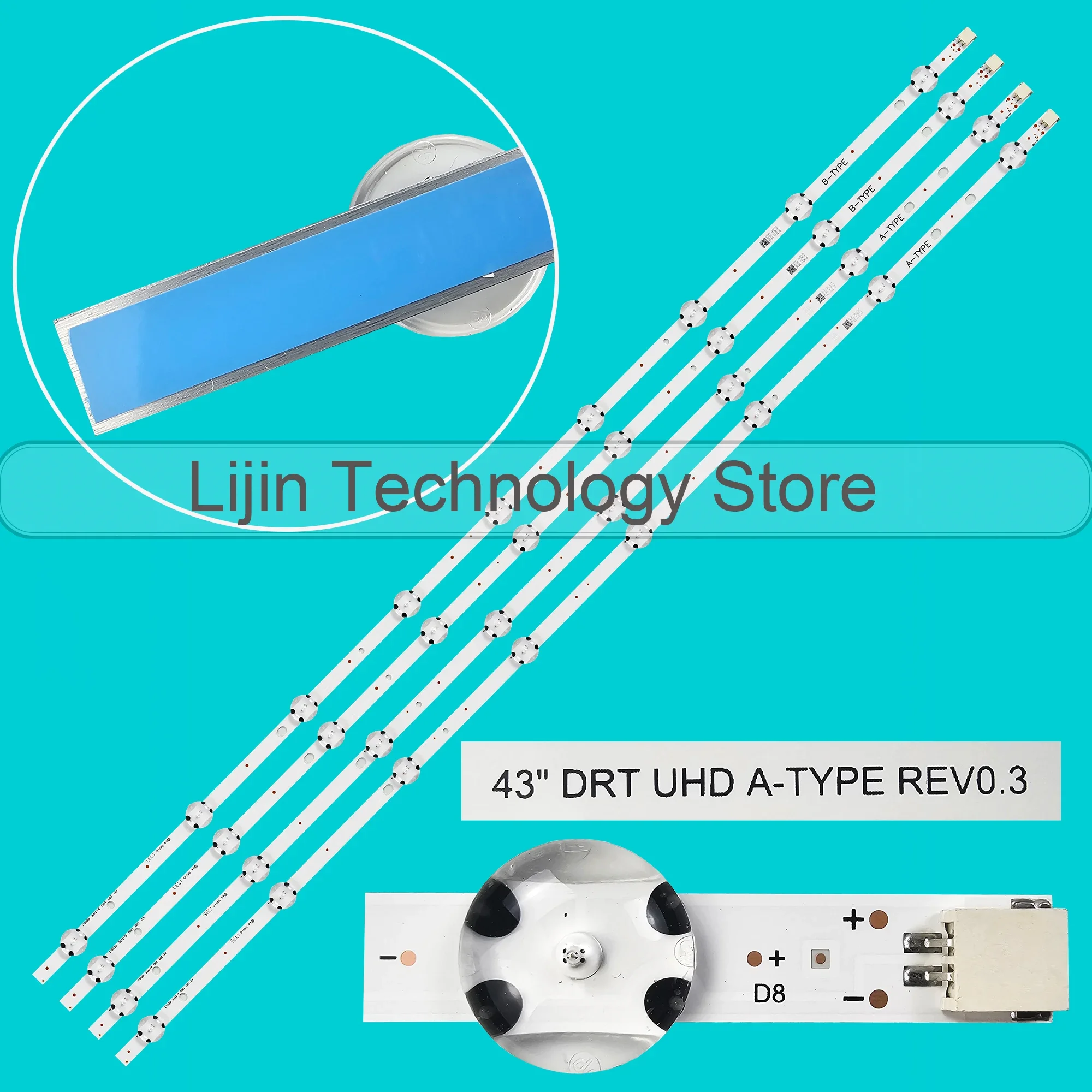 New LED Backlight strip for 43A06USB 43U6863DB 43HK6T74U 43UB8200 VES430QNDL-2D-N11 LUX0143004/01 VES430QNDB-2D-N11