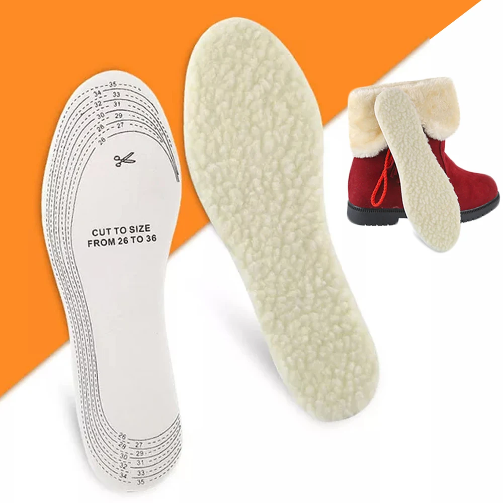 Lamb Fleece Insoles for Shoes Men Women Winter Keep Warm Insole Soft Wool Thicken Foot Pad Snow Boots Insert Thermal Shoe Pads