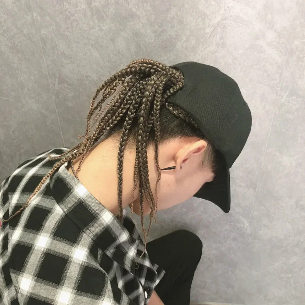 Sommer Unisex Dame Männer Baseball Kappe Hut Mit Dreadlocks Perücke Hip-Hop Punk Schmutziges Haar Geflecht Visiere Hüte – Detail 4