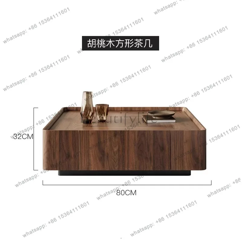 YJ Wood Antique Coffee Table Luxury Modern Clear Living Room Storage Coffee Table High Drawers Mesa Auxiliar Living Room Furni
