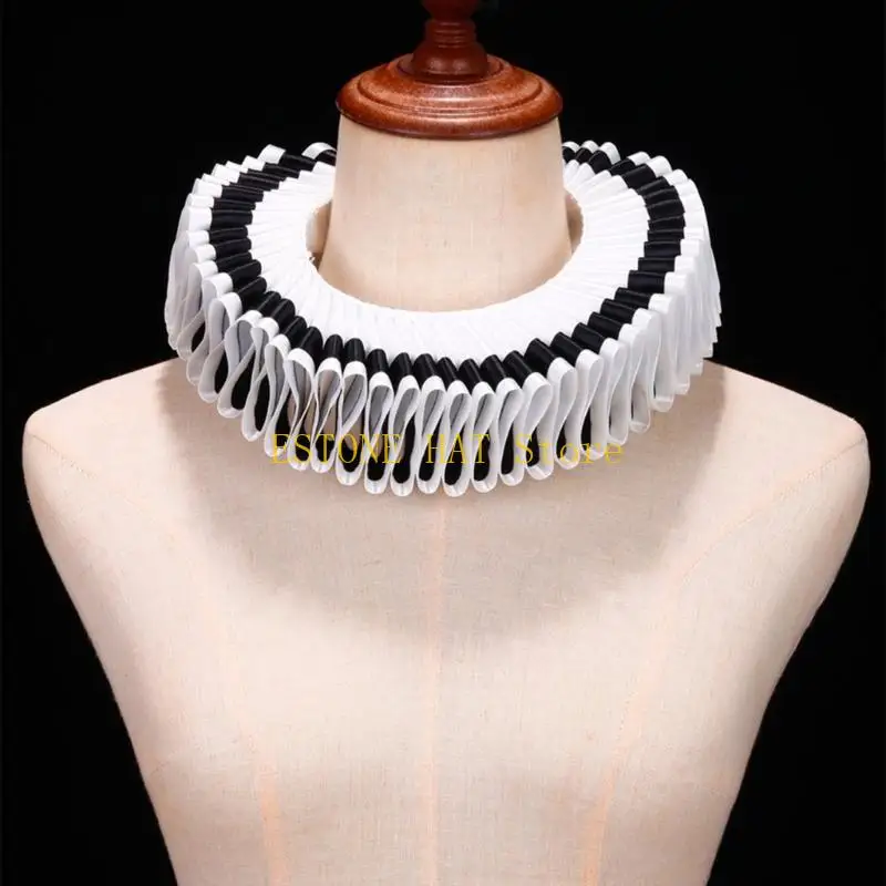 49MF Renaissances Black Edging Ruffled Neck