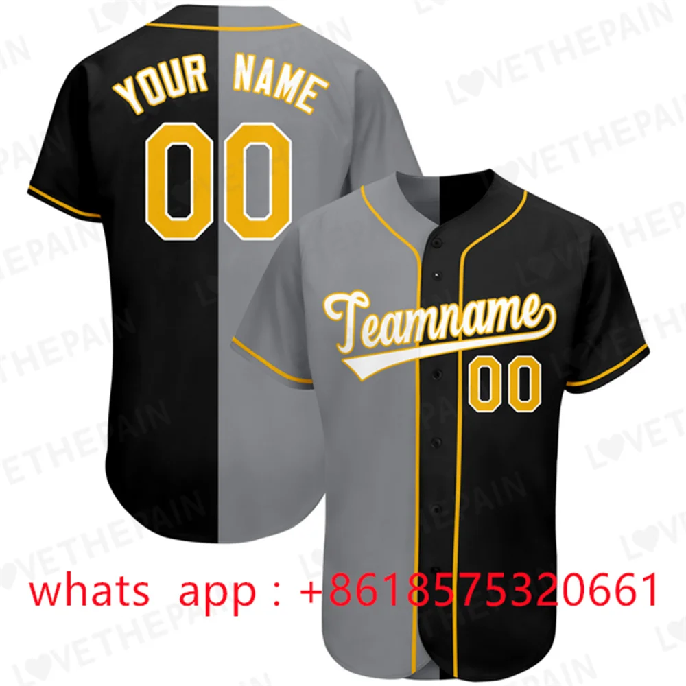 Custom Baseball Shirt Printing Top Quality Short Sleeve Baseball Jersey Softball Jersey Game Training Shirt for Men/Women/Kids