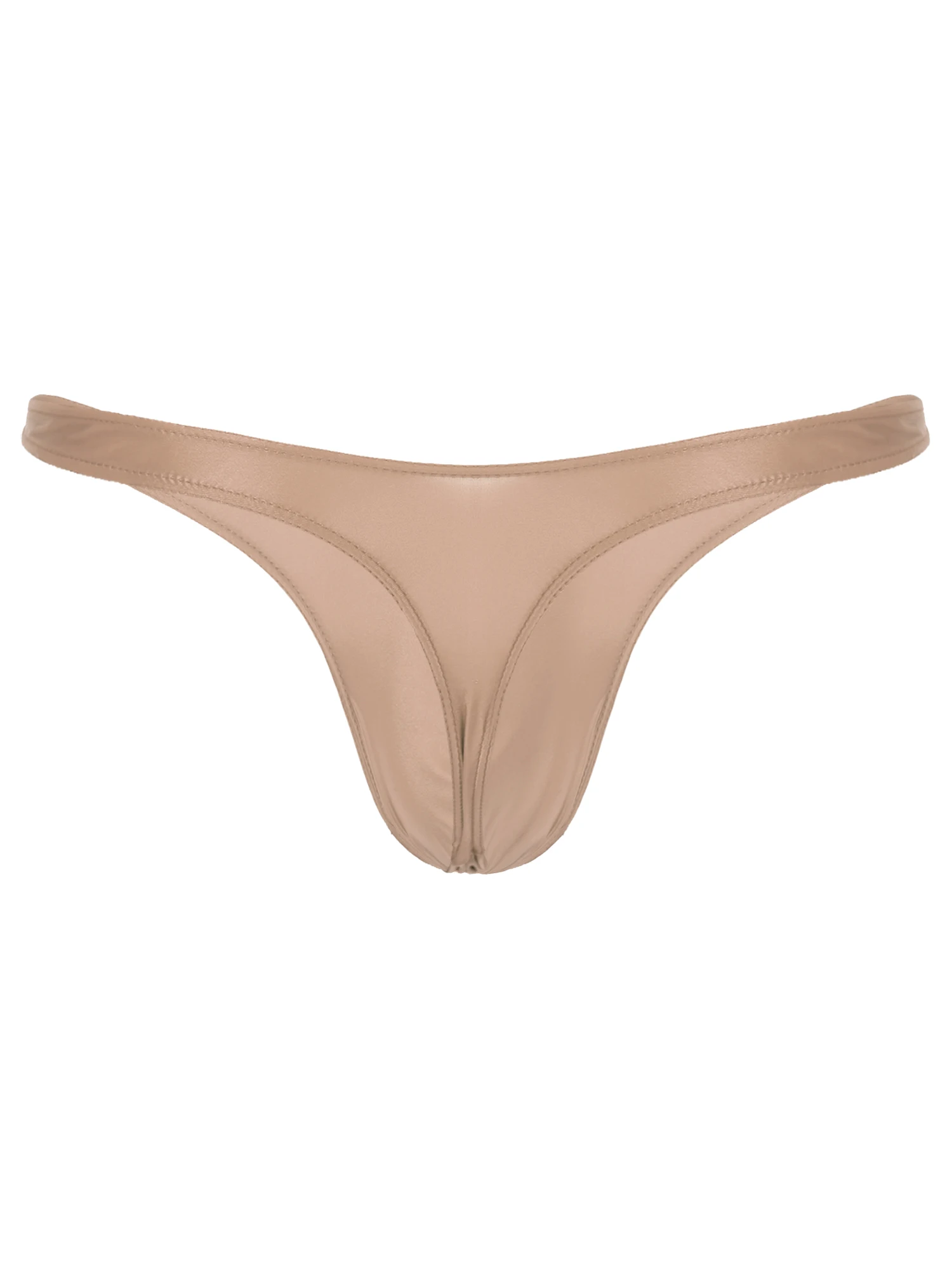 Swimwear Mens Swimsuit Glossy Bulge Pouch Thongs Mini Bikini Underwear Low Waist Briefs Underpants Swimwear Bath Briefs Panties