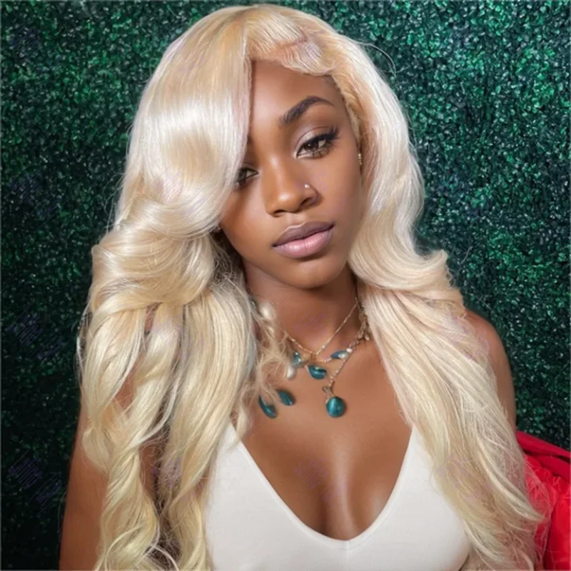 Perruque Lace Wig Body Wave Brésilienne Naturelle, Cheveux Humains, Couleur Blond Miel 613, 13x6, au Choix, pour Femme