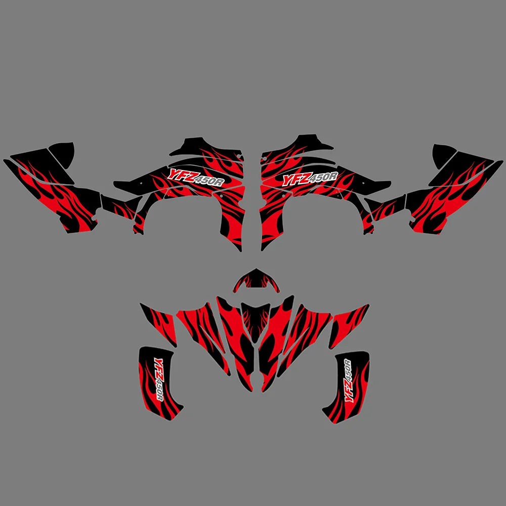 NICECNC For Yamaha YFZ450R YFZ 450R 2014-2022 ATV Grapgics Background Decals Sticker Kit Customize 2021 2020 2019 2018 2017 2016