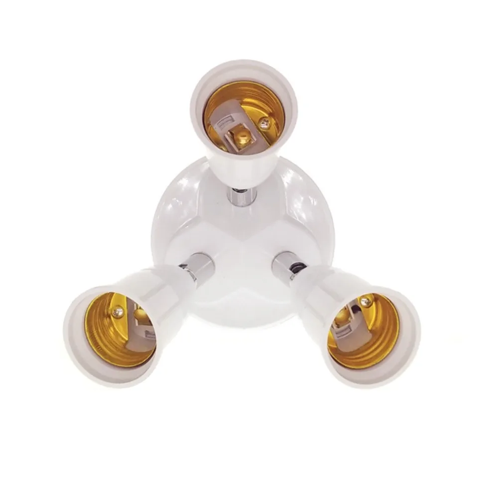 360 Degree Rotation E27 Light Bulb Socket Adapter 85-265V 3 in 1 E27 Splitter Socket Adapter E27 Lamp Socket Adapter