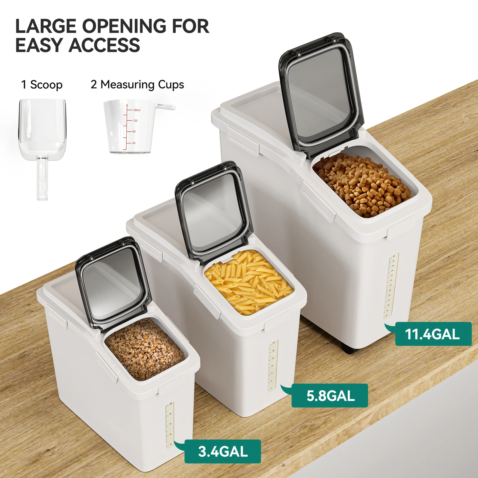 밀폐형 애완동물 사료 보관 용기 대형 애완동물 사료 상자 쌀통