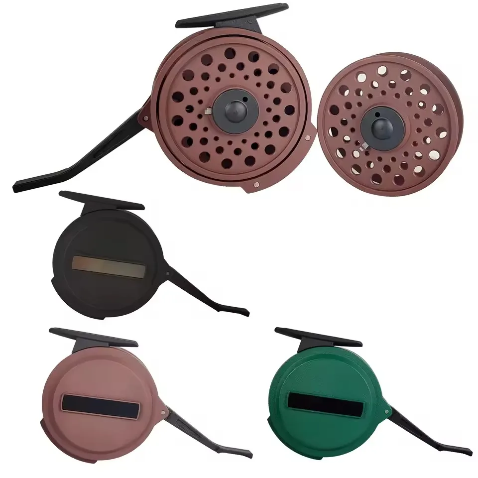 Carrete de pesca con mosca automático, carrete de ninfa de grafito superligero, diseño de estilo europeo, carrete adicional y bolsa de malla