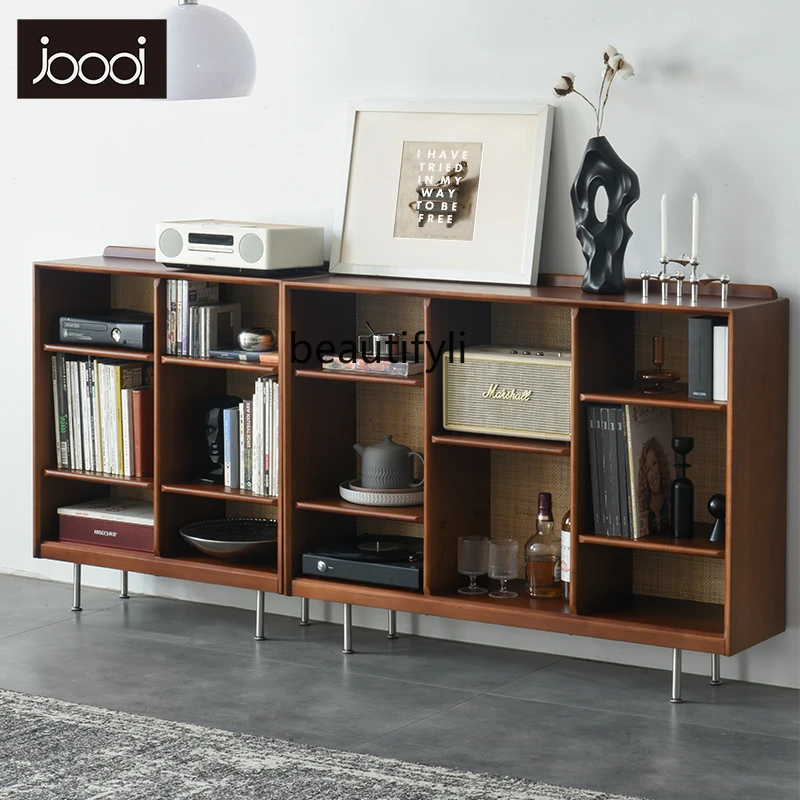 T Rak Nordik Rak Buku dari Lantai Ke Langit-langit Rak Buku Kamar Tidur Rak Pajangan Semua Kayu Solid