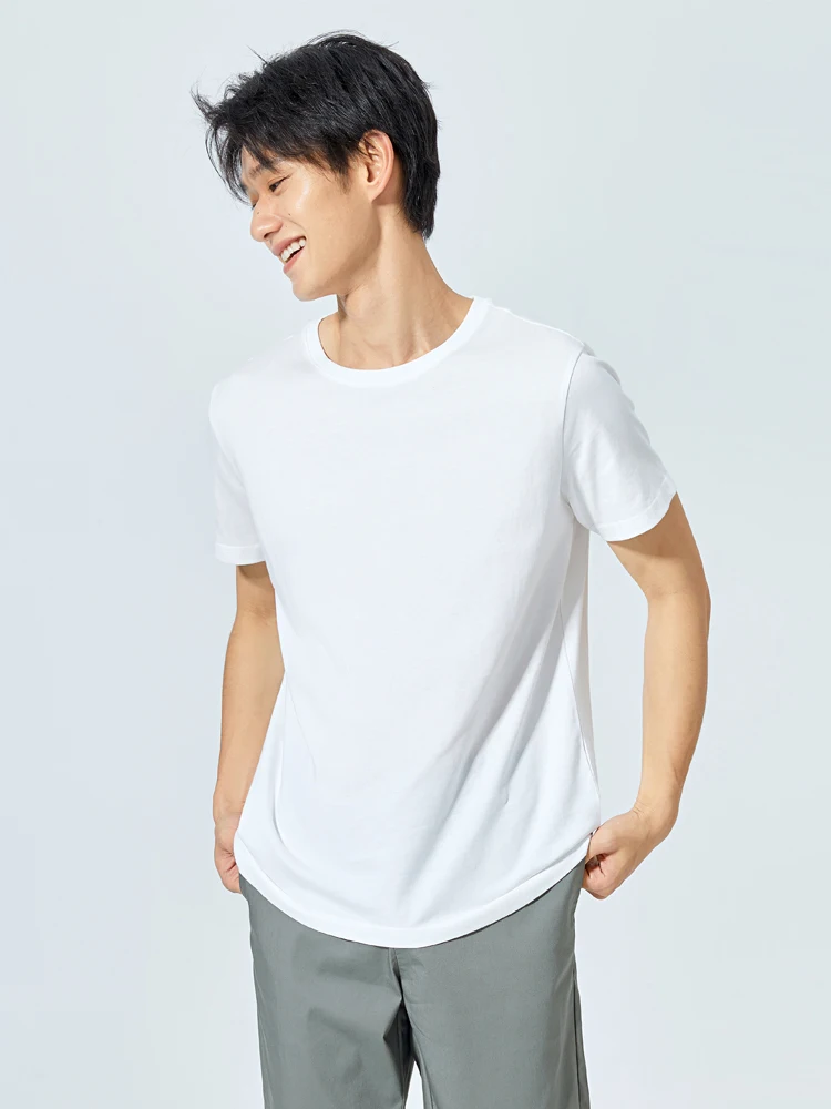 Semir Summer Cotton T Shirts Men 2025 Simple O Neck Stretch Solid New Tops Clothing Casual Tshirt Man Streetwear Cool Tee Shirts