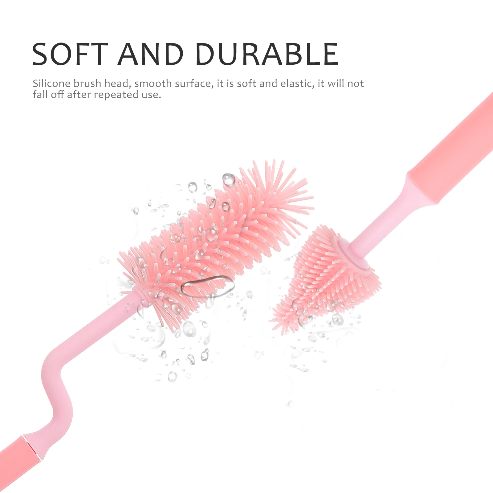 

3 pcs Silicone Baby Bottle Brush Pacifier Cleaning Long Handle Wall Mountable Milk Bottle Teat Washer Feeding Detergent
