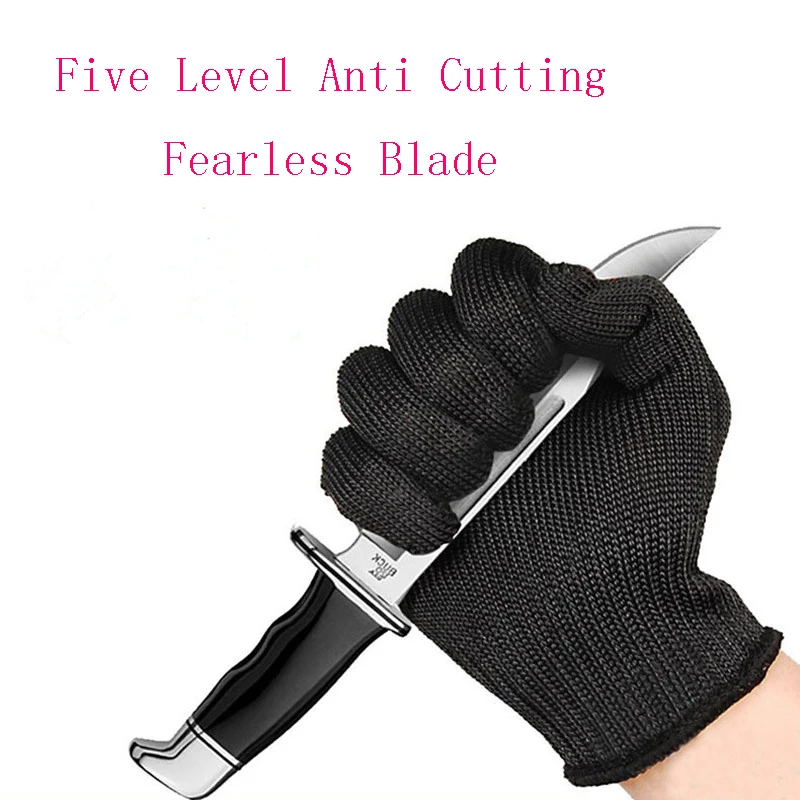 Home Gloves Labor Protection Gloves Wrapped Steel Wire Gloves Police Self-Defense Anti-Cut Black Gloves Household Cleaning Tools