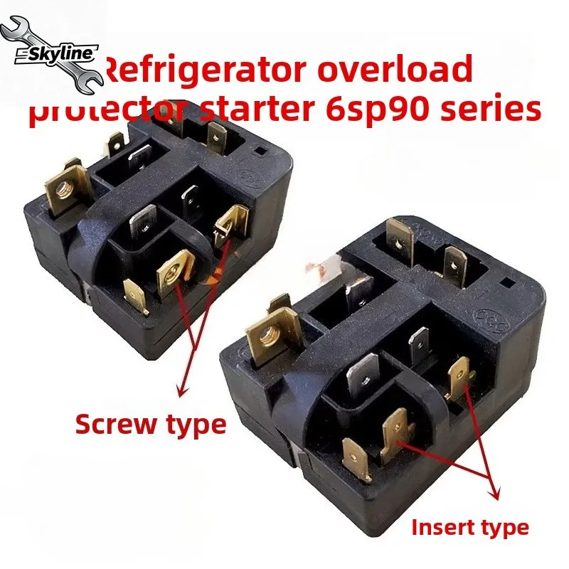 1Pcs PTC Relay Overheat Protector Starter, Fits 6SP9037 / 6SP9087, applicable to Haier Refrigerator Replacement Parts