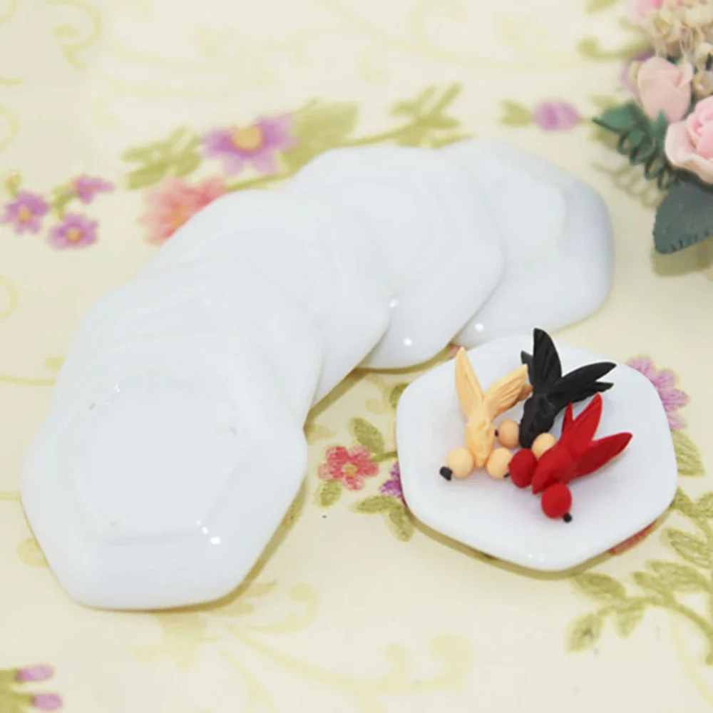3 pezzi 1/12 accessori in miniatura per casa delle bambole mini piatto alimentare in ceramica simulazione cucina piatto di frutta giocattolo per la decorazione della casa delle bambole