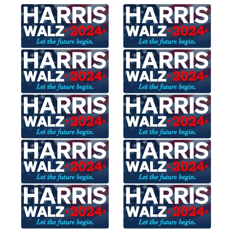 10 Pack Car Bumper Window Stickers Harris Walz 2024 Stickers Adhesive Stickers