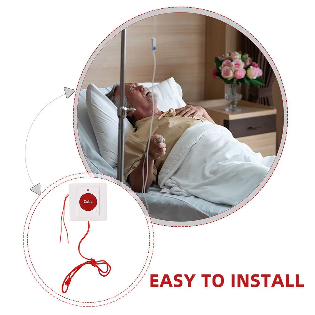 3Pcs Emergency Call Button Easy Pull Cord Alarm Wall Mounted Emergency Device Nursing Home Hospital Help Button