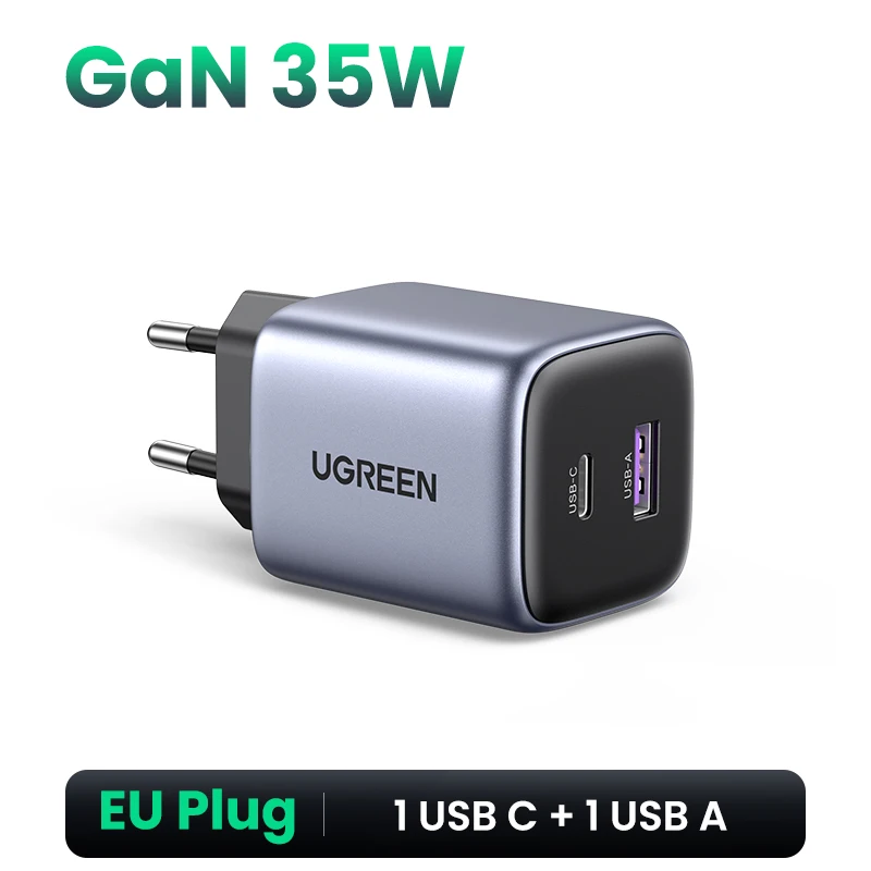 UGREEN 35W USB-C Быстрое зарядное устройство PD3.0 QC3.0 для iPhone, Samsung, Xiaomi — фото товара