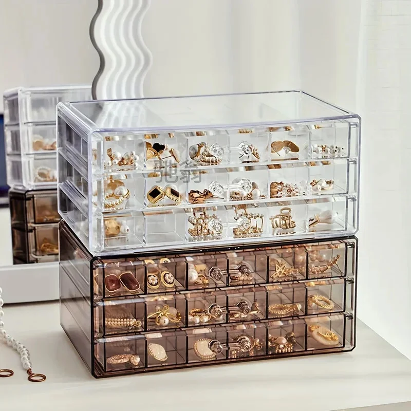 

Jewelry Display & Storage Box - 72 Grid 3-Layer Organizer for Rings, Earrings & Necklaces