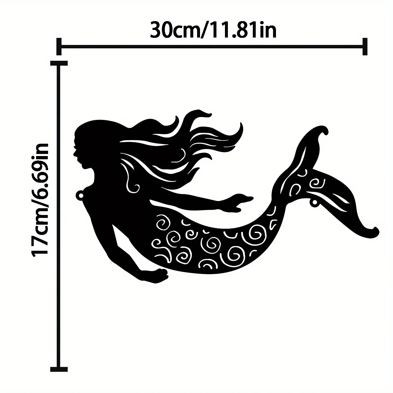 CIFBUY Decoration Rustic Metal Mermaid Wall Mounted Art Decoration Patio Garden and Housewarming Gifts Home Decor Metal Wall Han