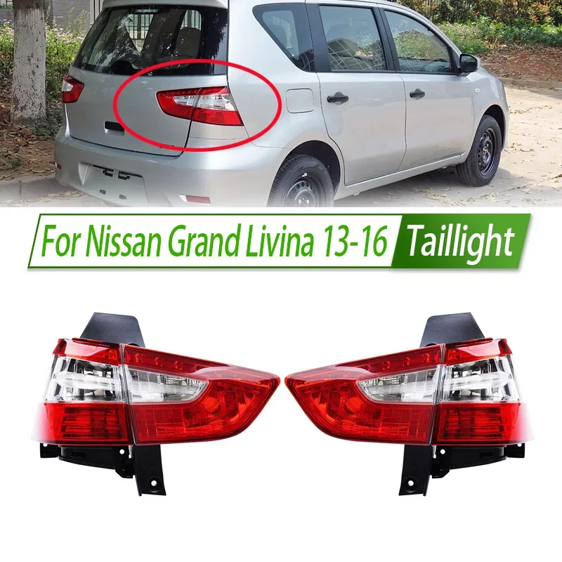 For Nissan Grand Livina 13-16 Car Taillight Assembly OEM Style Rear Lamp with Turn Signal Reverse Light Direct Fit Replacement