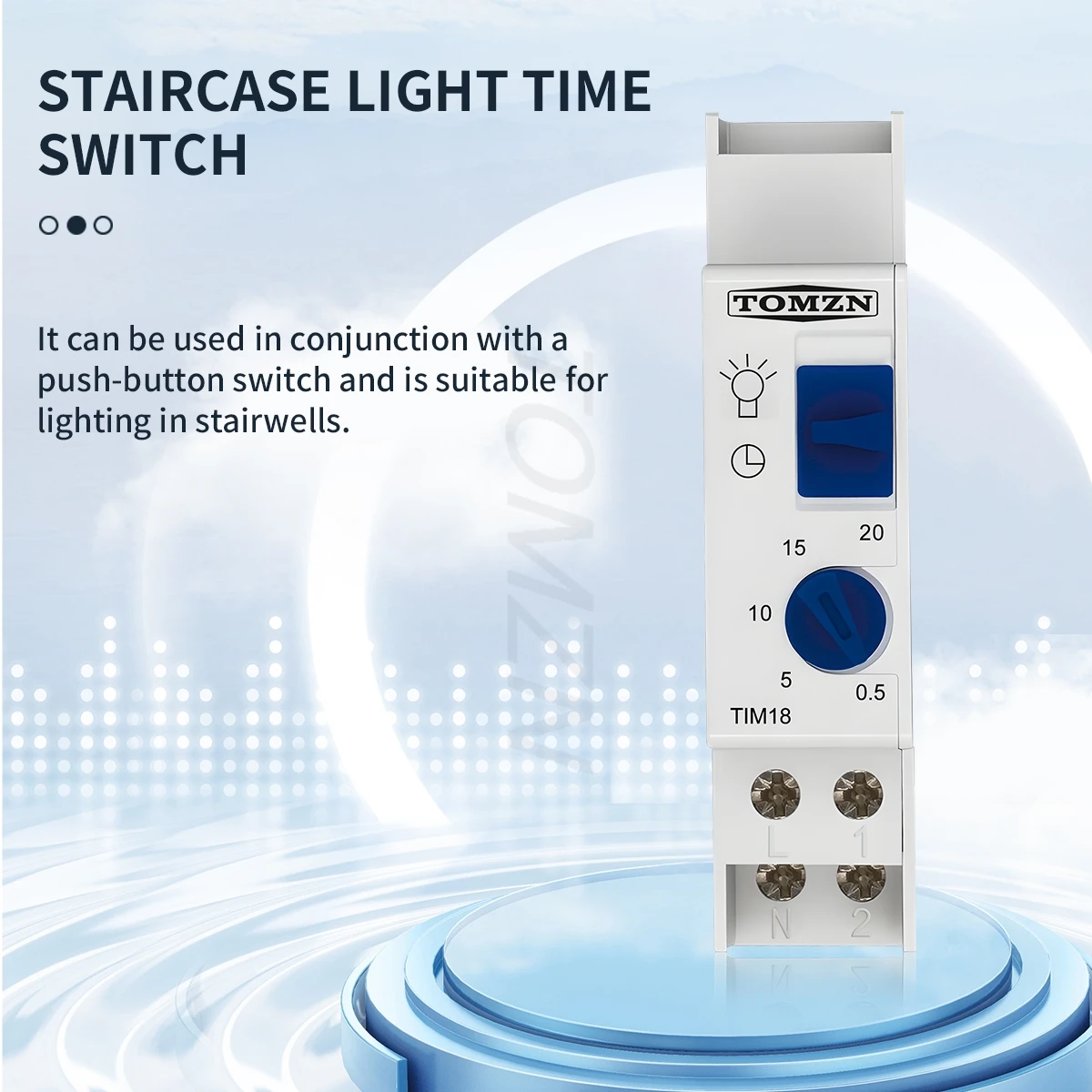 TIM18 الدرج ضوء الوقت التبديل 0.5/5/10/15/20S ON/Auto 250VAC 16A 18 مللي متر بوصة التبديل للأجهزة المنزلية الأكسجين