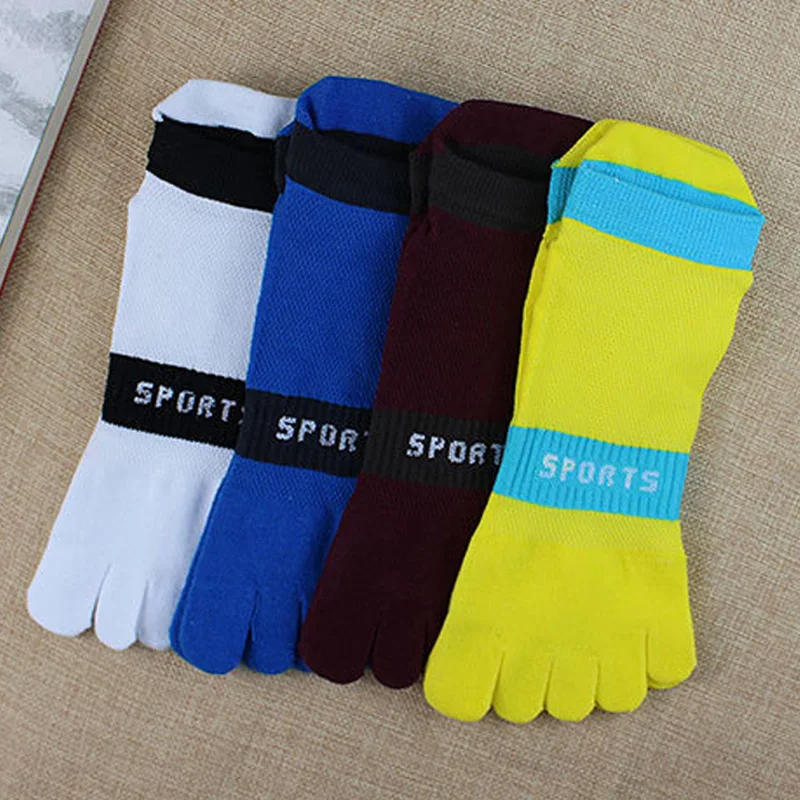 No Show Toe Sport Socks Summer Mesh Breathable Patchwork Sweat-Absorbing Shallow Mouth Fitness Bike Run Ankle Invisible Socks