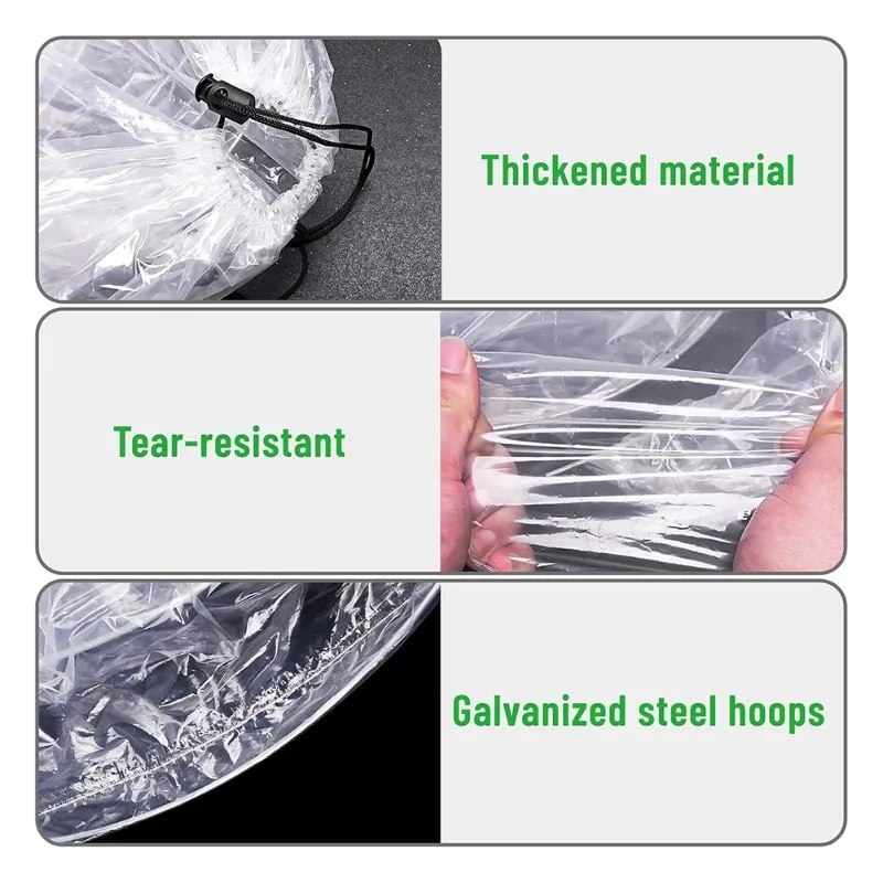 【EFFICIENT 】Garden Hoop Bell-Shaped Tunnel Outdoor Greenhouse Cover 2-Pack For Autumn And Winter Plants Protection