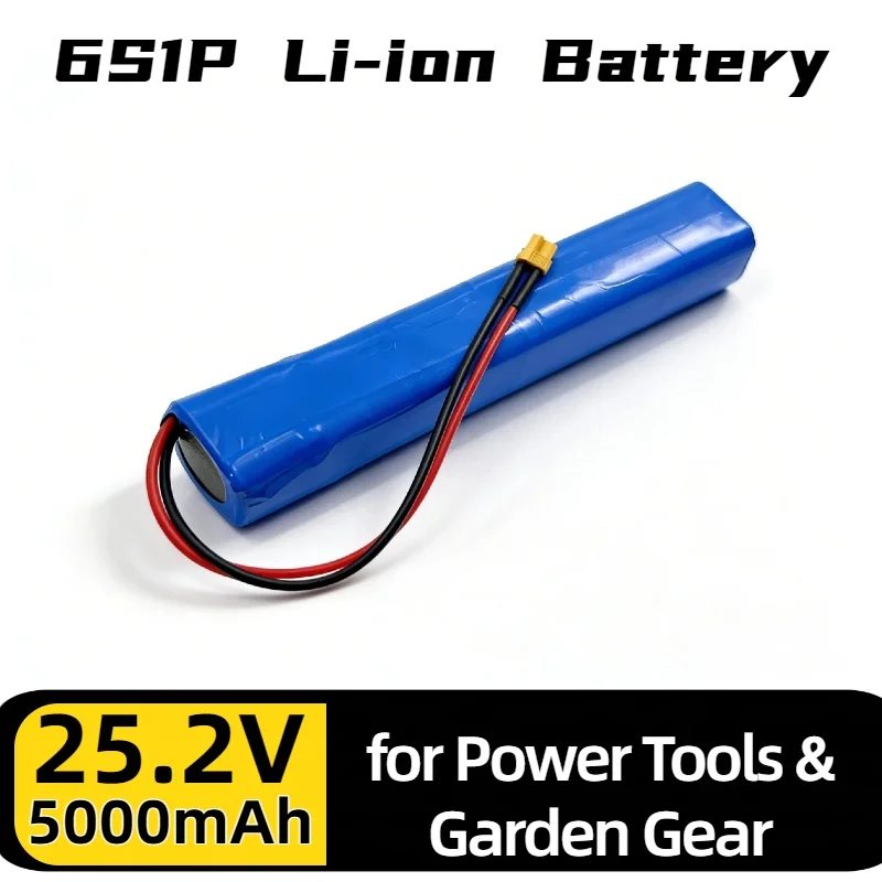 

25.2V 5000mAh 6S1P Li-ion Battery – High-Capacity Rechargeable Pack with Long Lasting Power for Power Tools & Garden Gear