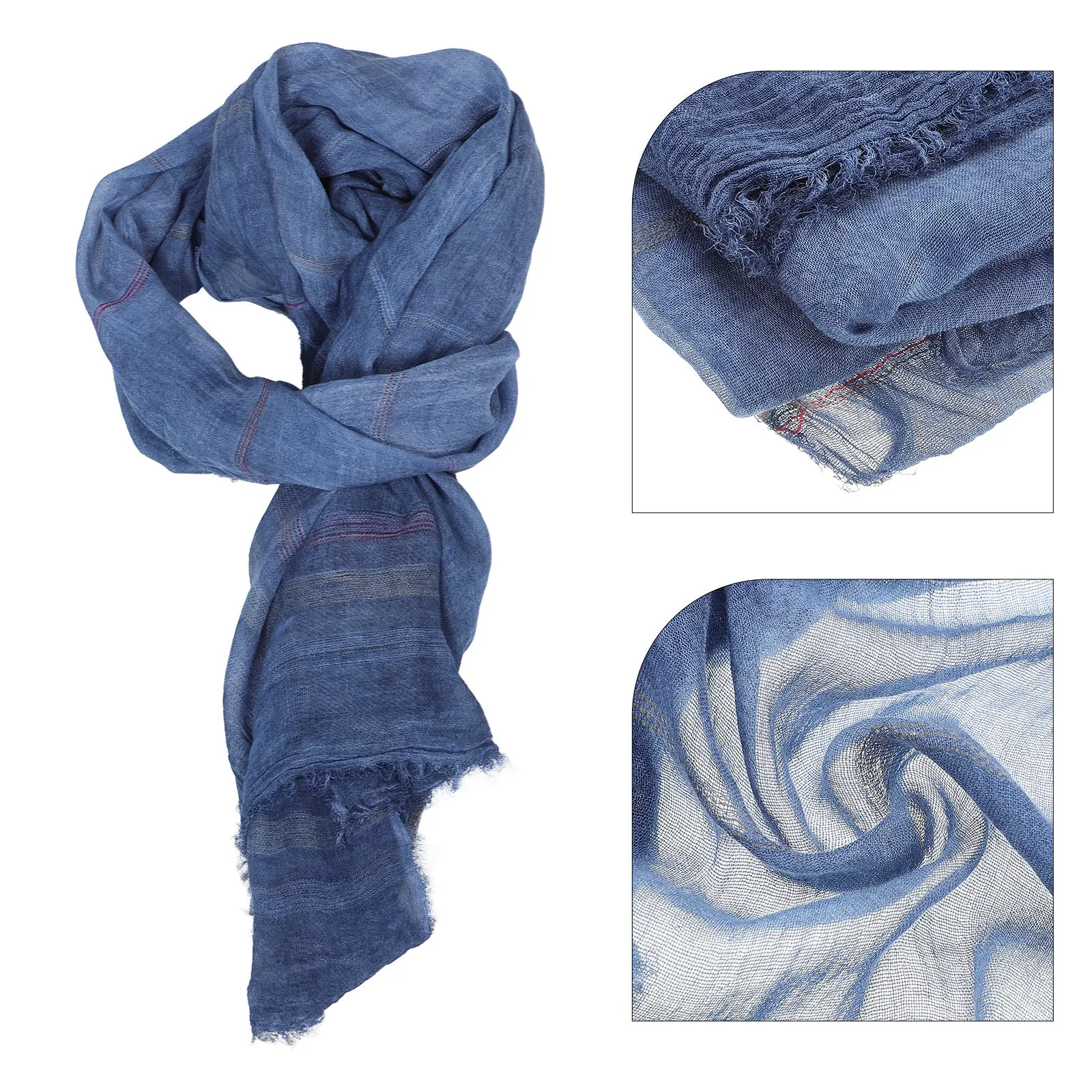 

Striped Soft Cotton Scarf Lightweight Large Fall Winter Scarf for Women Men Warm Comfortable Breathable Fashionable Accessory