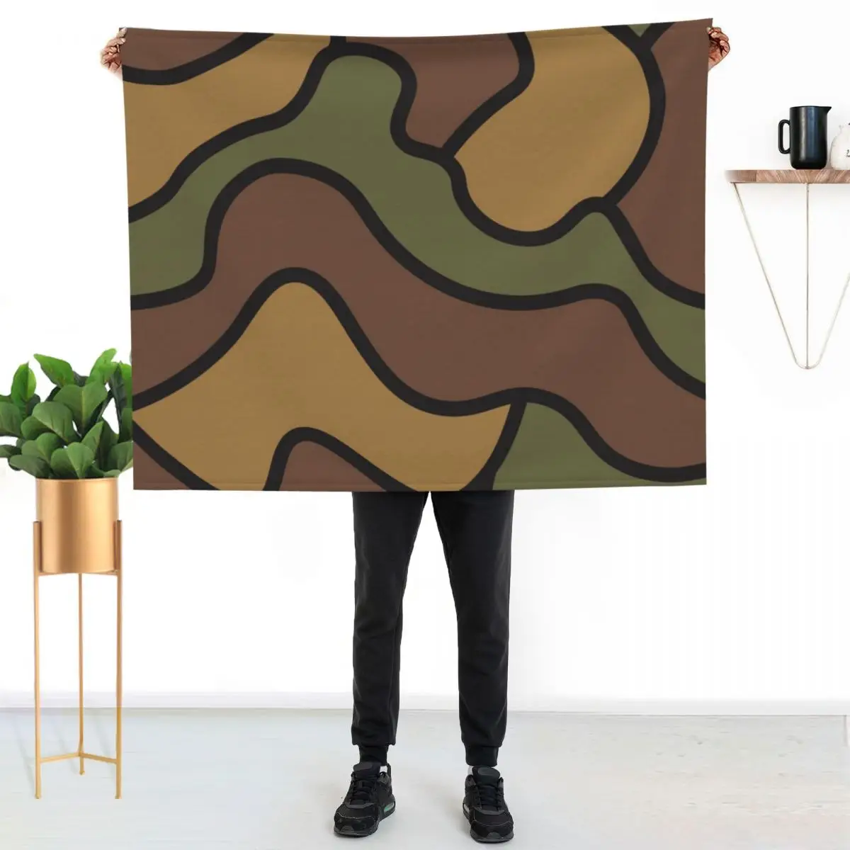 WW1German Camouflage Throw Blanket Hairy Travel Nap Luxury Throw Luxury Thicken wednesday Blankets