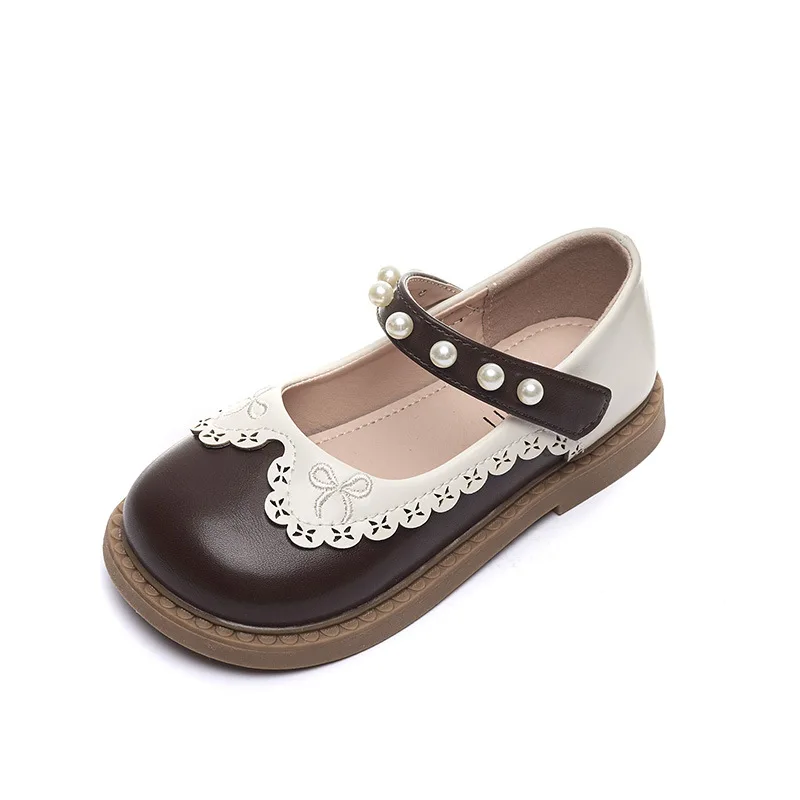 Children Girls Leather Shoes Round-toe Lolita Style Casual Versatile Soft Kids Fashion Soft Breatheable Simple Korean Style Cute