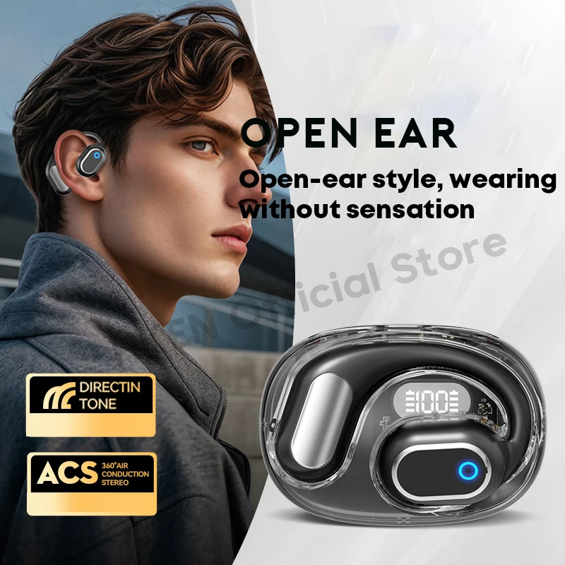 OWS Wireless Headphones Ear Hook Bluetooth Earphones HIFI Sound Noise Reduction Sports Running Headsets for xiaomi iphone phone