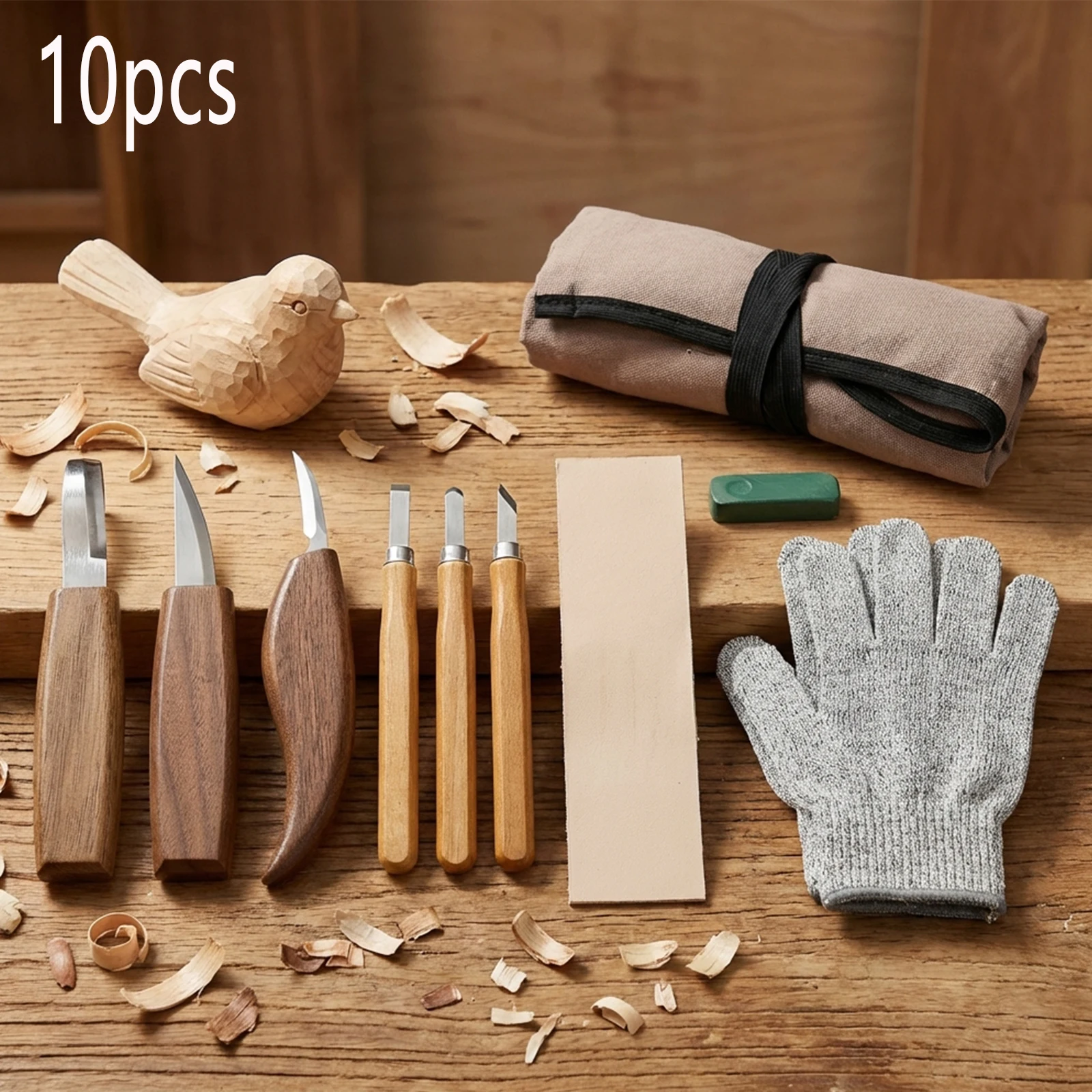 Carving Chisel Cutter Kit Ergonomic Woodworking Whittling Cutter Gouges Tools Set for Carpenter DIY Craft Beginners Enthusiastic